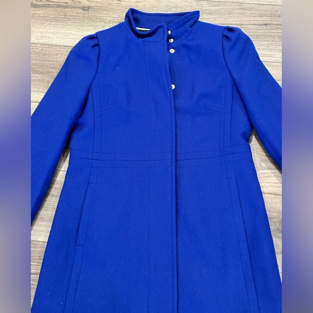 NWOT Banana Republic Cobalt Blue Wool Structured Walking City Coat Size Small - Picture 4 of 12